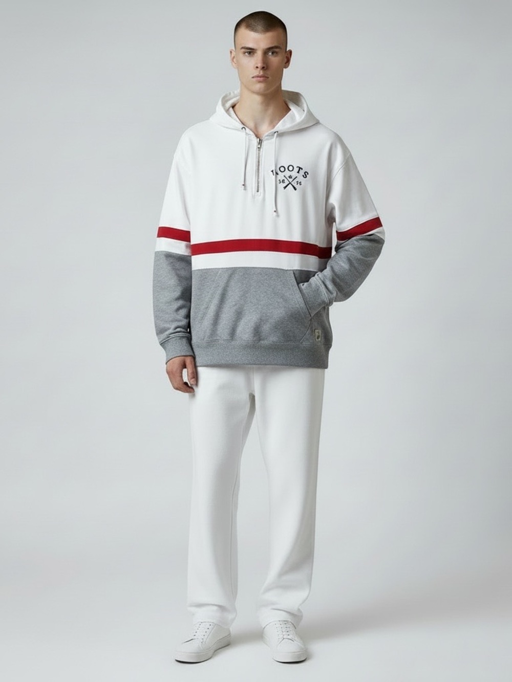 Roots Men's Cabin Knit Hoodie Jacket | XS